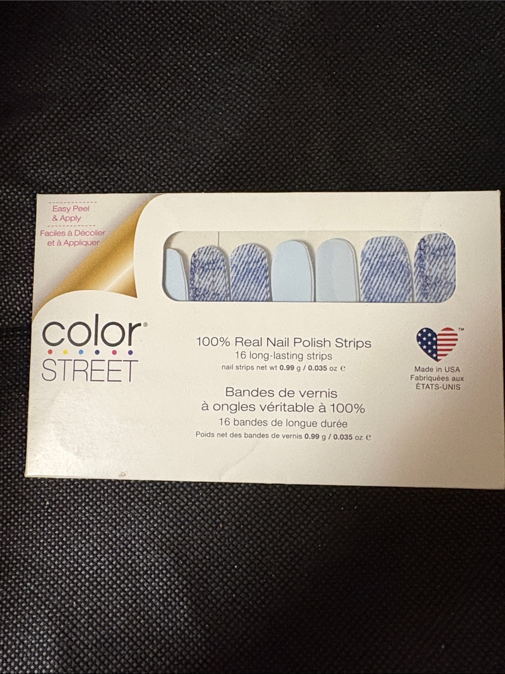Color Street Denim Print & Pale Blue Nail Strips